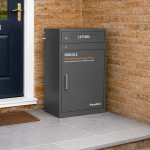iParcelBox Post and Letter box next to a smart looking front door